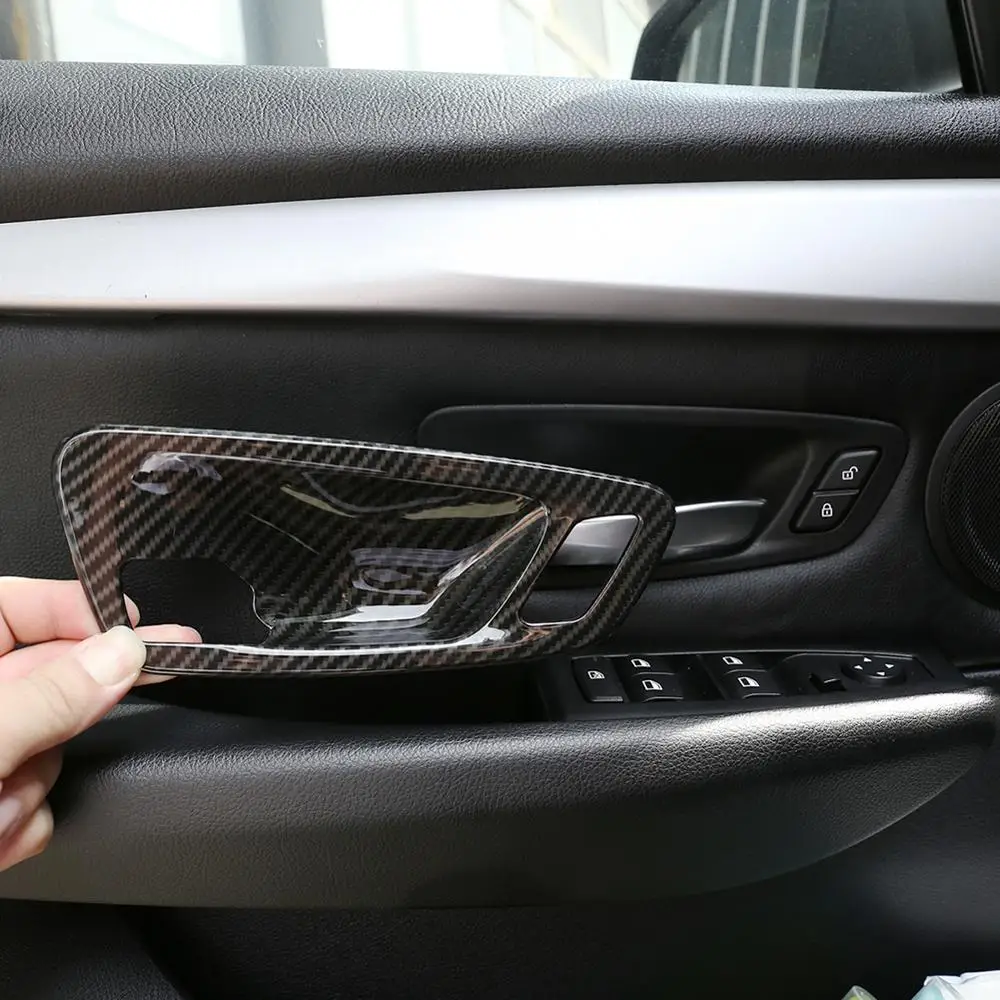 

Car Accessories Carbon fiber for BMW 2 Series Gran Tourer F45 F46 218i 2014-2018 4pcs ABS Chrome Interior Door Bowl Cover Trim