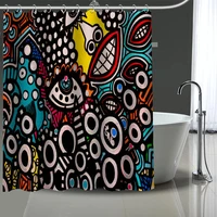 custom high quality street art wallpapers shower curtains bath products bathroom decor waterproof polyester with 12 pcs hooks