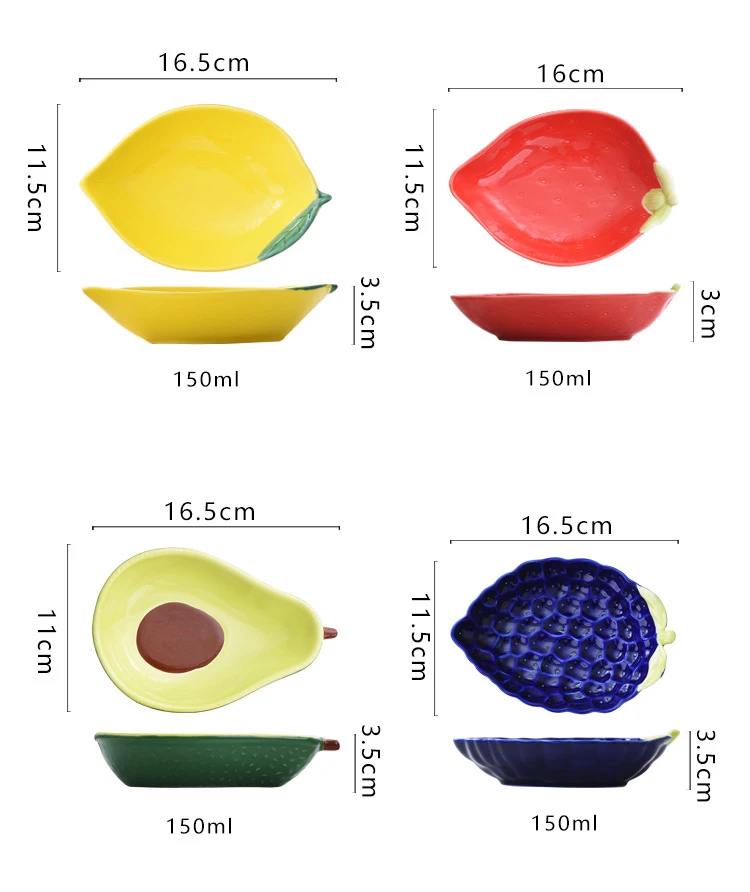 

Nordic Creative Cute Avocado Glaze Color Ceramic Dish Snack Fruit Salad Bowl Breakfast Cereal Dessert Plate Photography Props