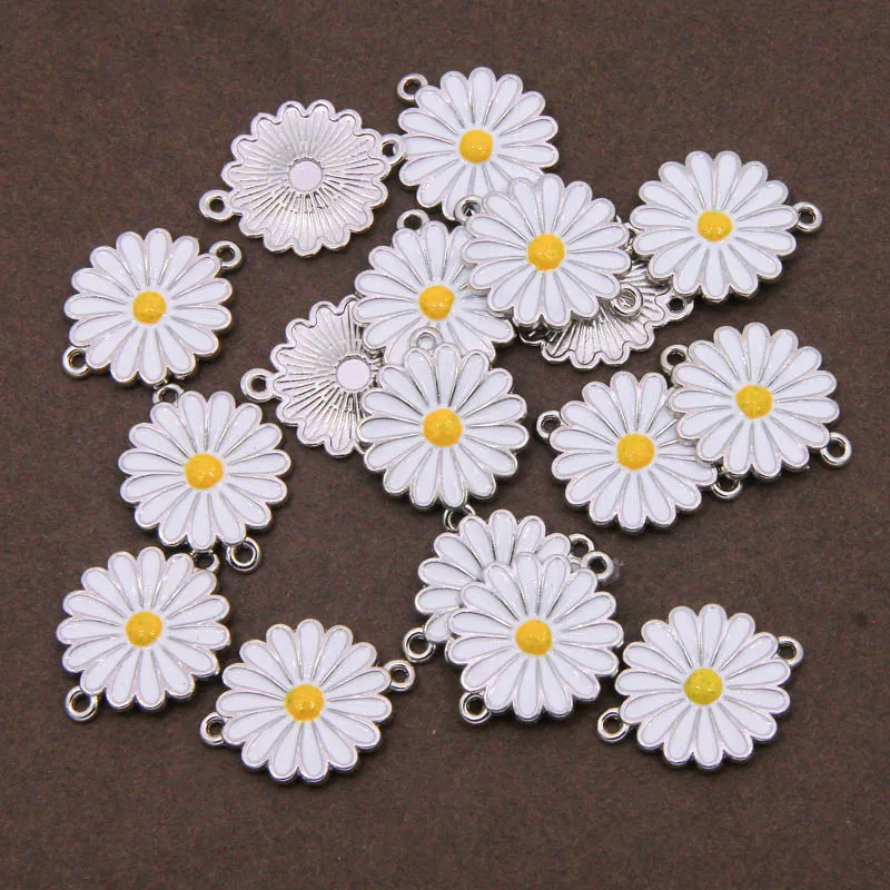 6 шт. классические разноцветные эмалевые подвески в виде цветов |