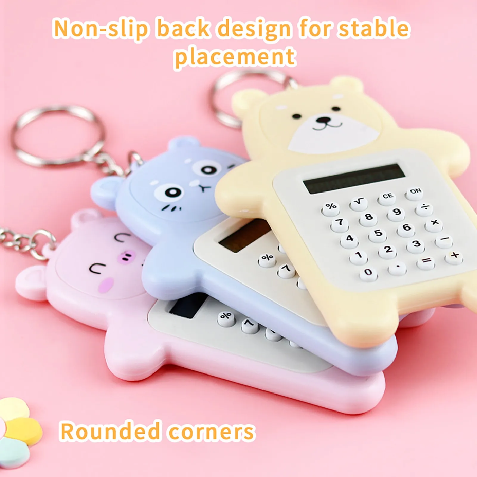 Mini Calculator Children's Calculatrice Cute Cartoon Design Portable With Keychain Boys Girls Students | Компьютеры и офис