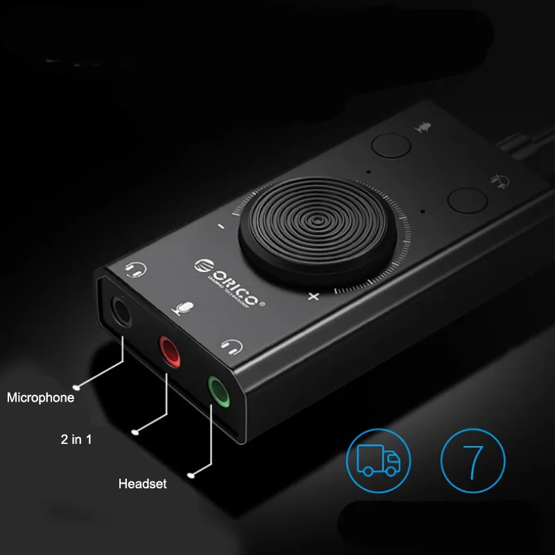 Orico USB внешняя звуковая карта Регулируемая громкость внешние наушники Бесплатный