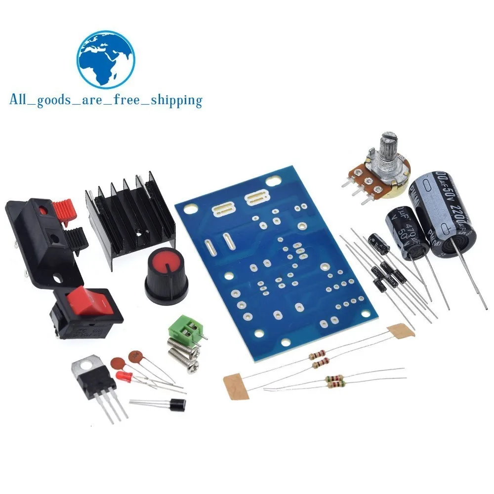 LM317 DIY Kit понижающий модуль питания регулируемый регулятор напряжения переключатель сбрасываемый предохранитель электролитический конденсатор доска