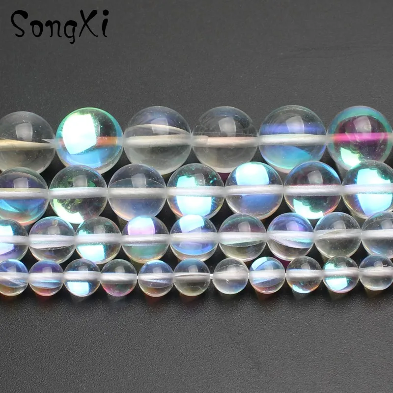 Натуральные яркие блестящие круглые бусины для самостоятельного изготовления