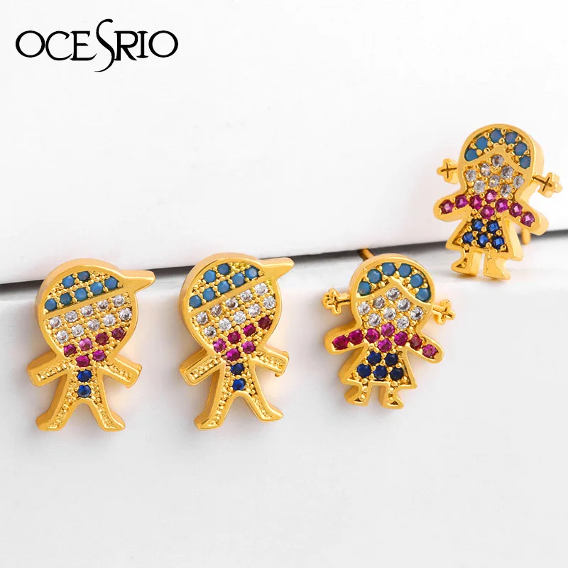 Милые корейские серьги гвоздики с кубическим цирконием для мальчиков и девочек