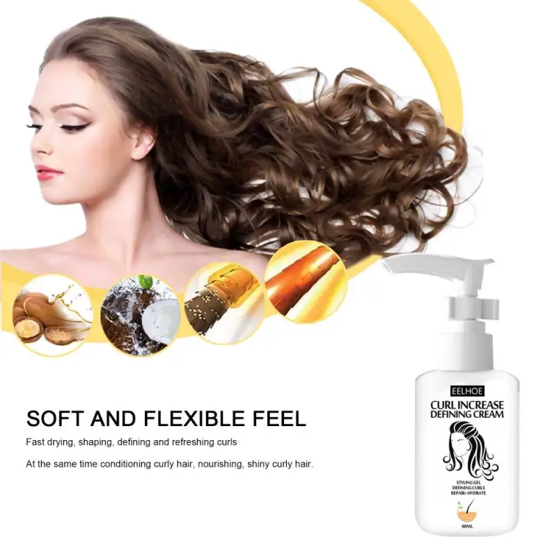 

60mL Defining Creams Hair Care Elastin Hair Fluffy Smoothly Oil No-wash Quick-drying Continuous Shaping Conditioner TSLM1