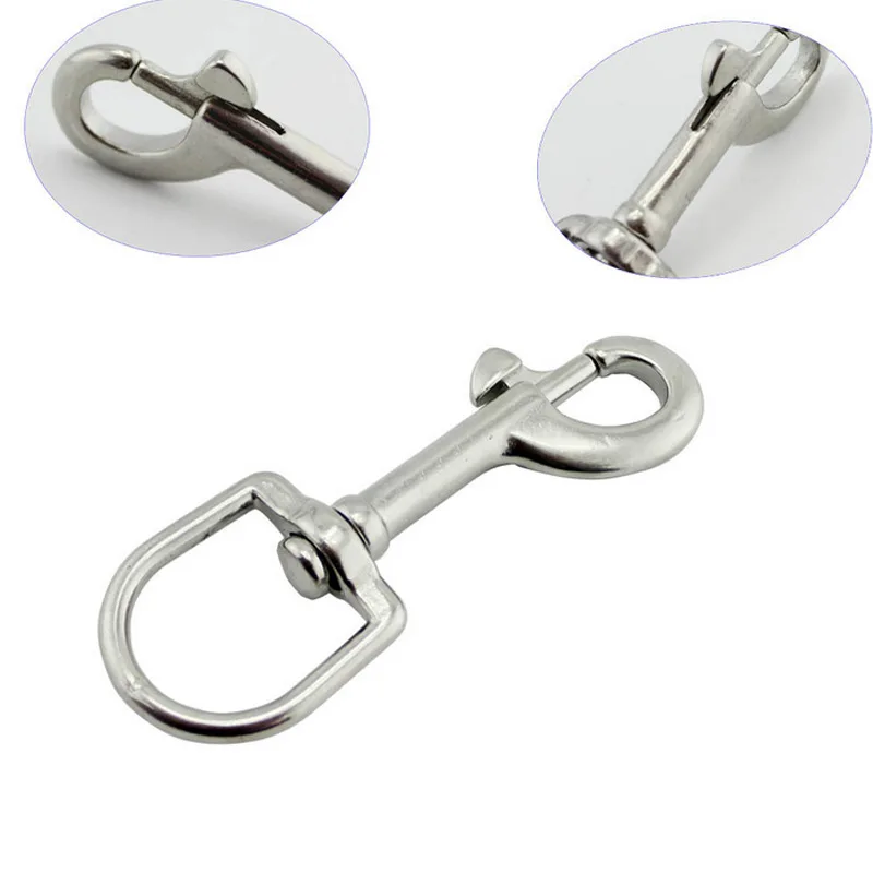 

DWZ 5Pcs Swivel Eye Bolt Snap Hooks Silver Spring Snap 316 Stainless Steel Quick Link Hook Carabiner Pet Chains 65mm 100mm