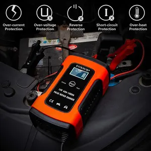 universal 6a 12v intelligent smart motorcycle car battery pulse chargers repair type lead acid storage chargers battery auto atv free global shipping