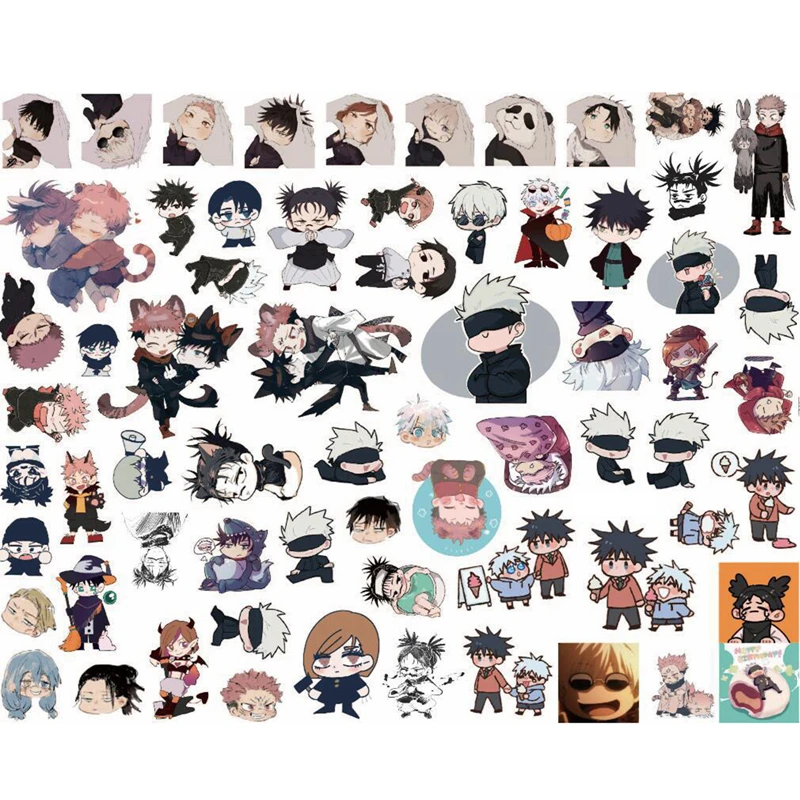 

65Pcs Anime Jujutsu Kaisen Graffiti Stickers for Luggage Laptop Skateboard Guitar Scrapbook Waterproof Sticker Decal Kids Toys