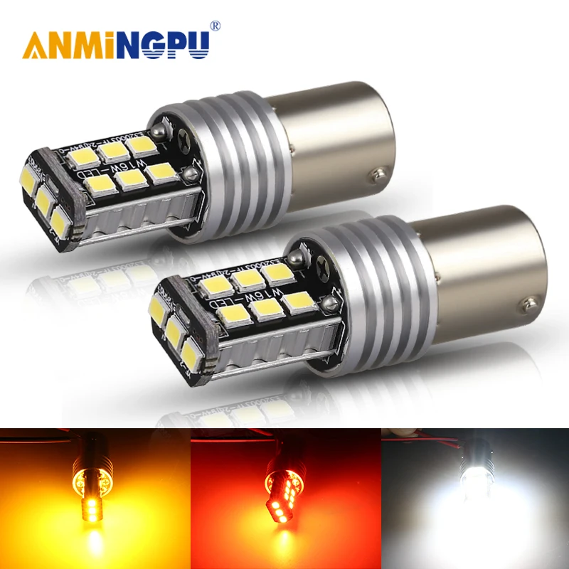 ANMINGPU 2x сигнальная лампа P21w светодиодный 1156 Ba15s Bau15s Py21w 2835SMD 1157 фонарь Bay15d P21/5 Вт