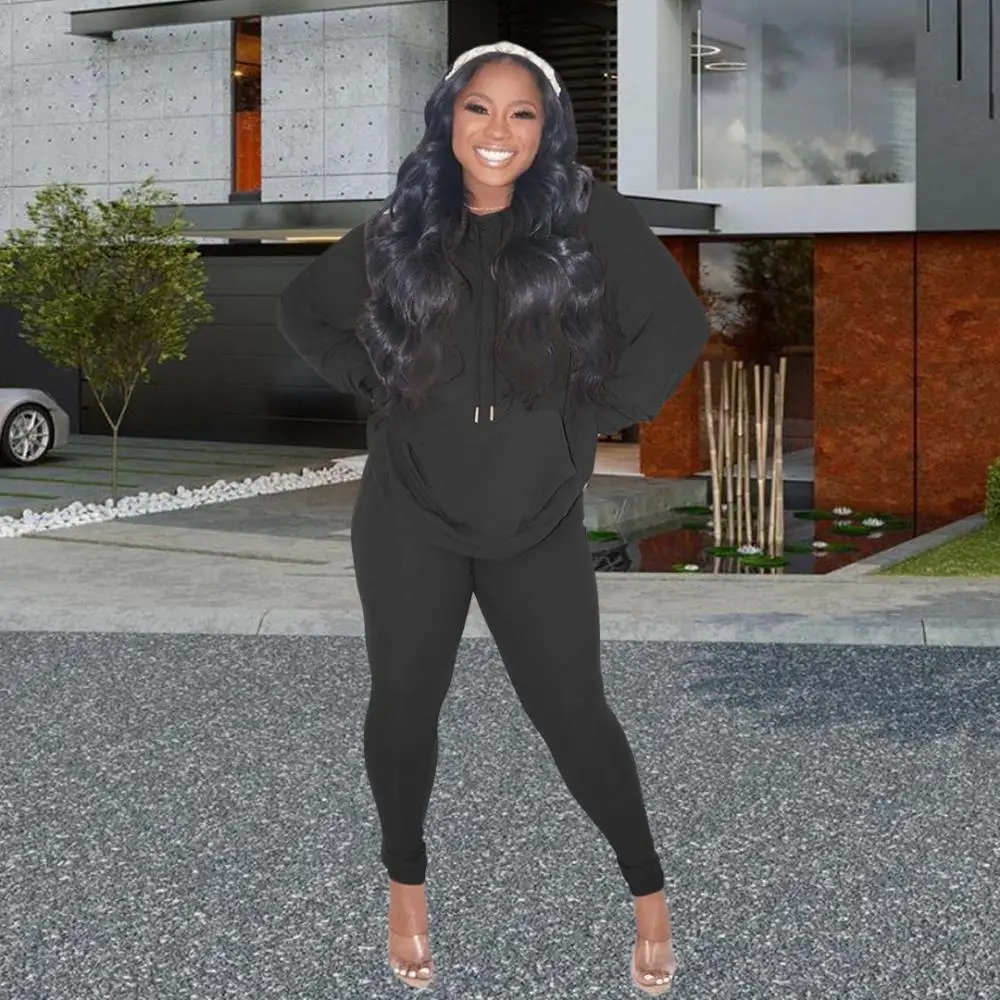 

Женская толстовка в стиле бойфренда, спортивная одежда, комплект из 2 предметов, толстовка с длинным рукавом, спортивный топ, облегающие брю...