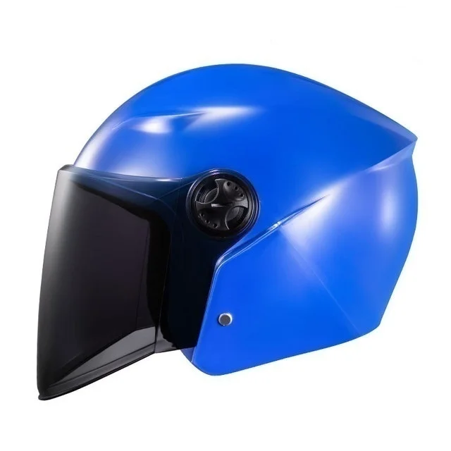 Open Half Face Motorcycle Helmet With Dual Visor Lens Electric Motorbike Scooter Riding Casco DOT Approved For Adults man women