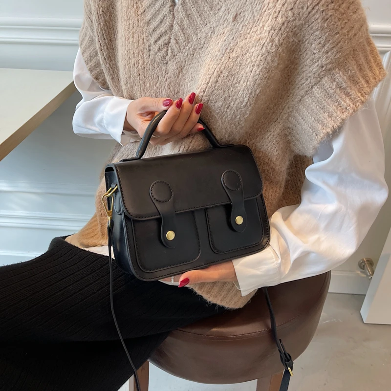 Однотонная маленькая Наплечная кросс-боди сумка LEFTSIDE из искусственной кожи с