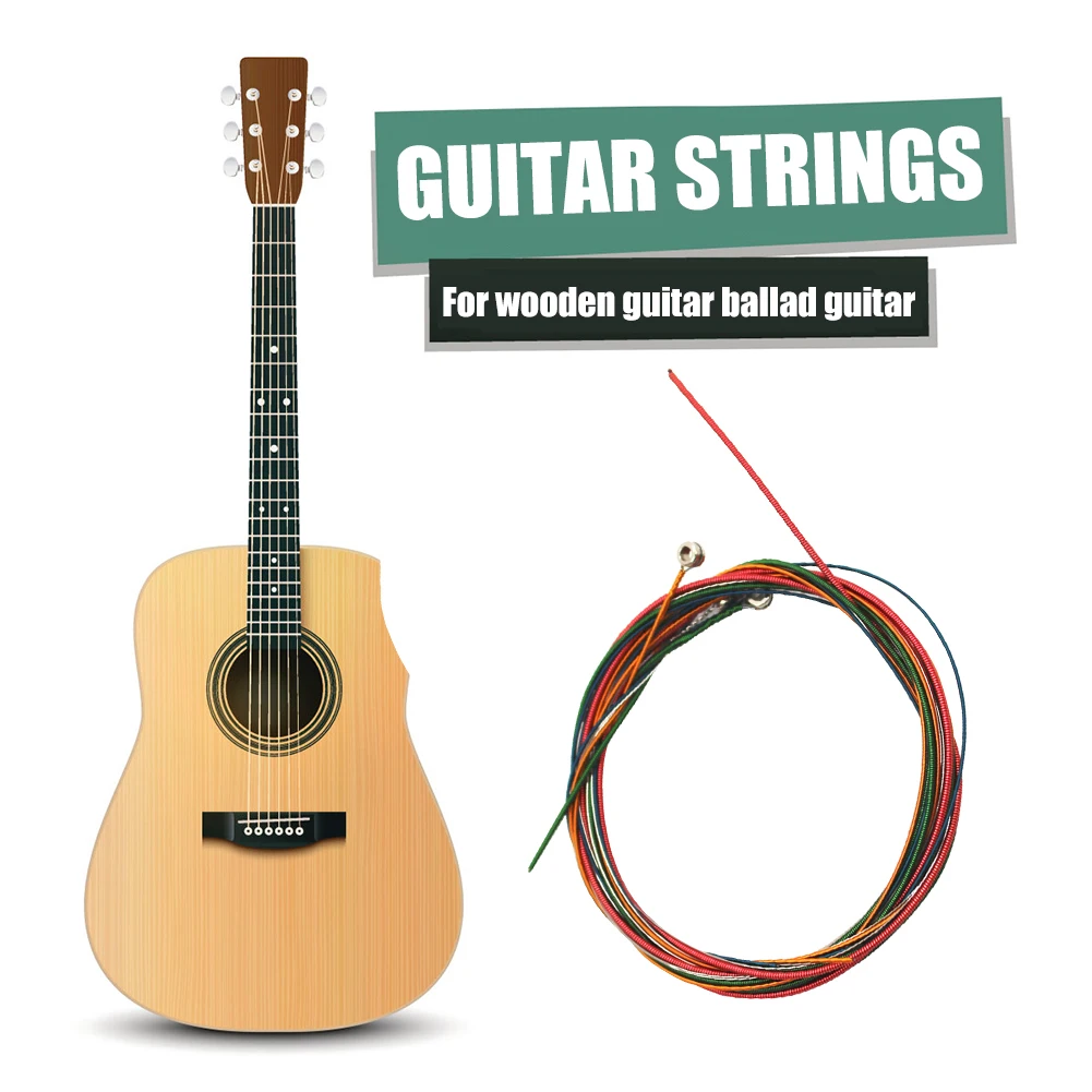 

Guitar Parts Guitar Accessories Kit Including Guitar Picks 12pcs/Set Colorful Guitar Strings E-A for Acoustic Folk Classic