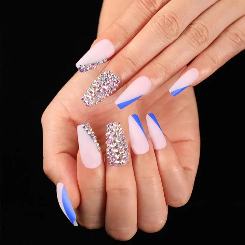 

24Pcs/Set Convenient Wearable Nail Patch Art Sticker Finished Manicure Full Cover Colorful Short Transfer Wear Nail Art