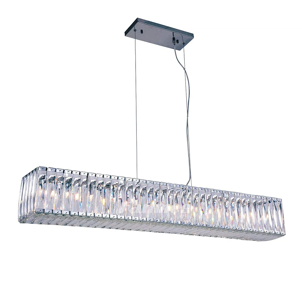 

Современная Минималистичная хрустальная люстра, светодиодный светильник, линейная прямоугольная Подвесная лампа в стиле арт-деко, для гос...