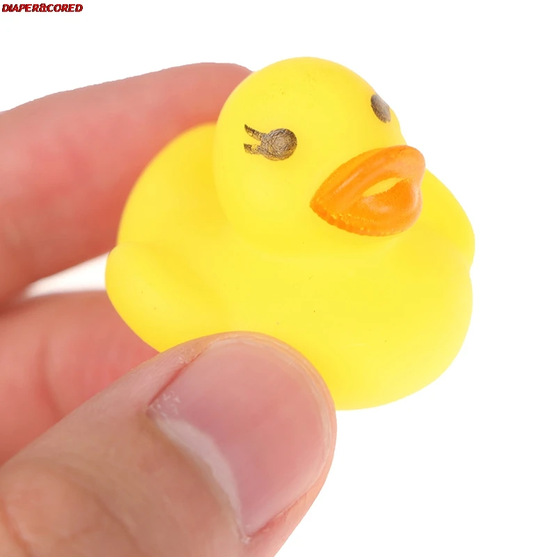 20pcs/lot Cute Baby Kids Squeaky Rubber Ducks Bath Bathe Room Water Fun Game Playing Newborn Boys Girls Toys for Children