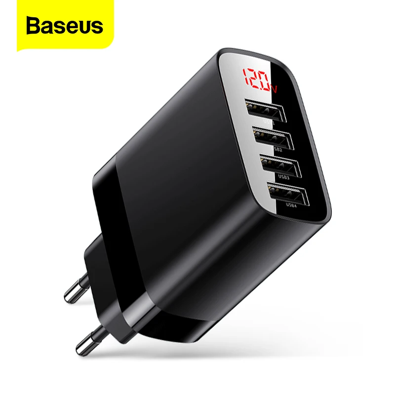 Сетевое зарядное устройство Baseus 30 Вт 3/4 USB порта белое/чёрное|Зарядные устройства