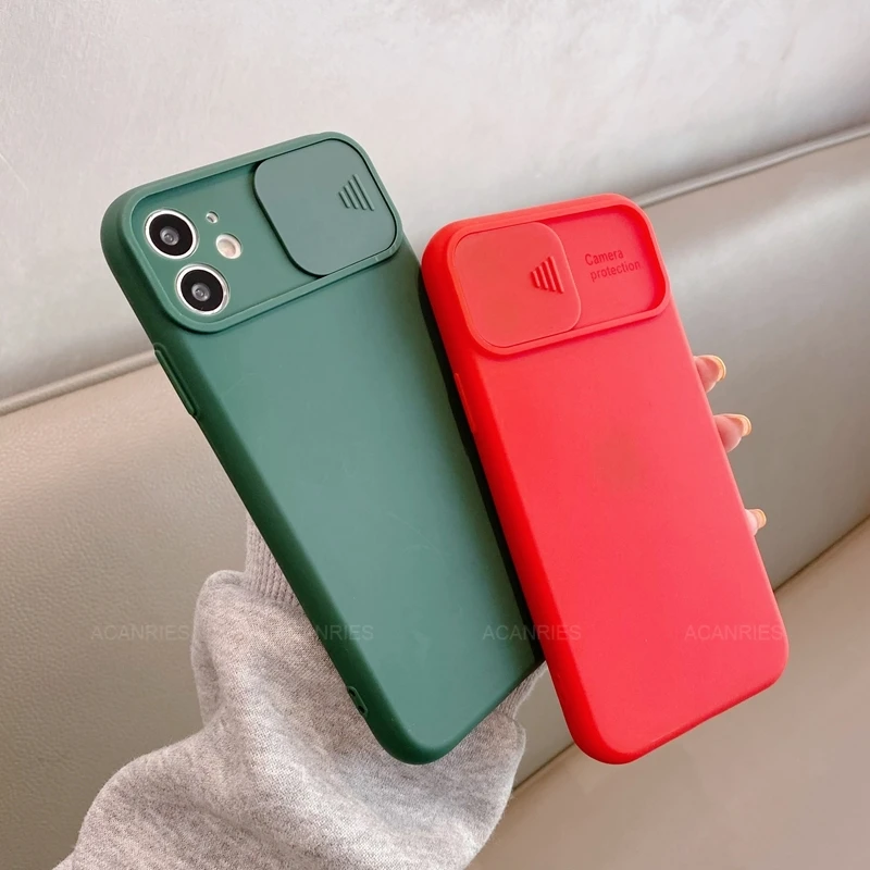 

Slide Camera Lens Protector Phone Case For Xiaomi Mi 11 lite 11i 10T Pro mi11 i 5G xiomi 10tpro Liquid Silicone Soft Back Cover