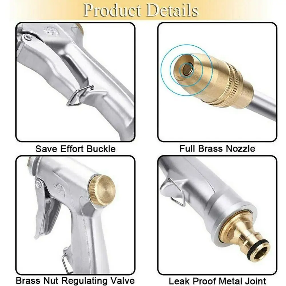 

Water Gun Garden Hose Nozzle Water Spray Adjustable High Pressure Power Washer For Plant Flower Household Cleaning Car Washer