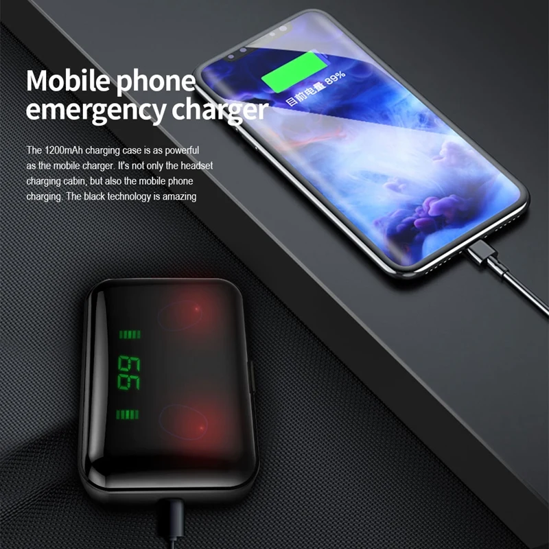 A2S TWS 5 0 Bluetooth гарнитура стерео наушники беспроводные спортивные для смартфона Xiaomi