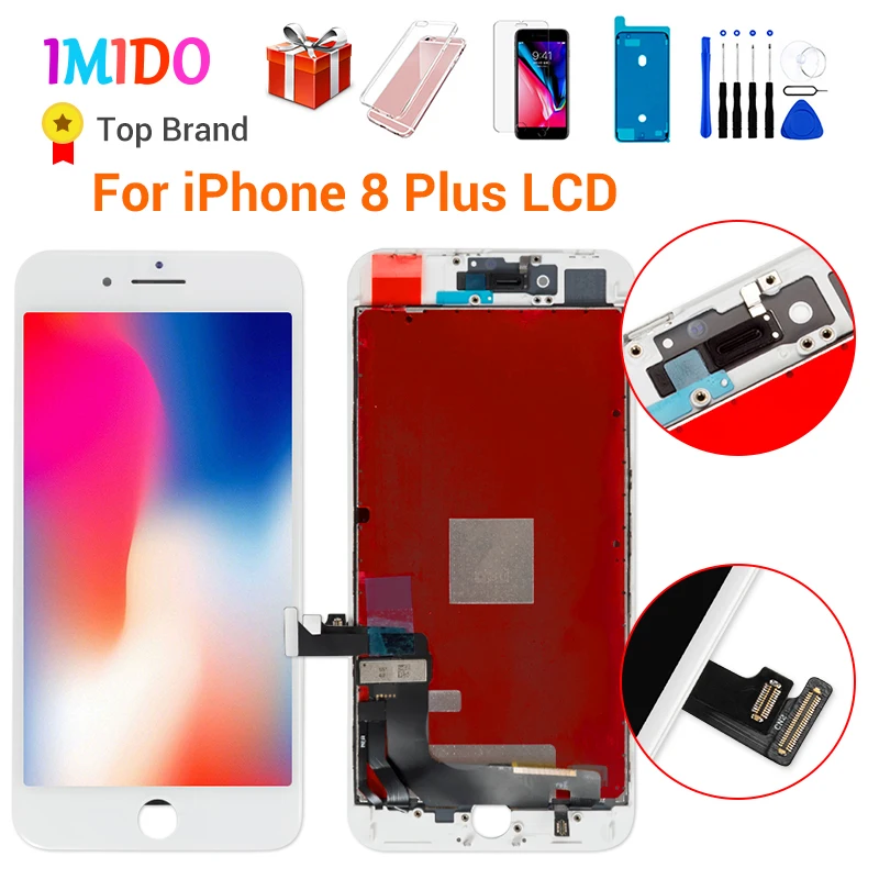White for iPhone 8P Класс AAA+++ экран для iPhone 8 8 Plus ЖК-дисплей OEM дигитайзер сборка Замена с 3D сенсорной гарантией объектив Pantalla - Цвет: White for iPhone 8P