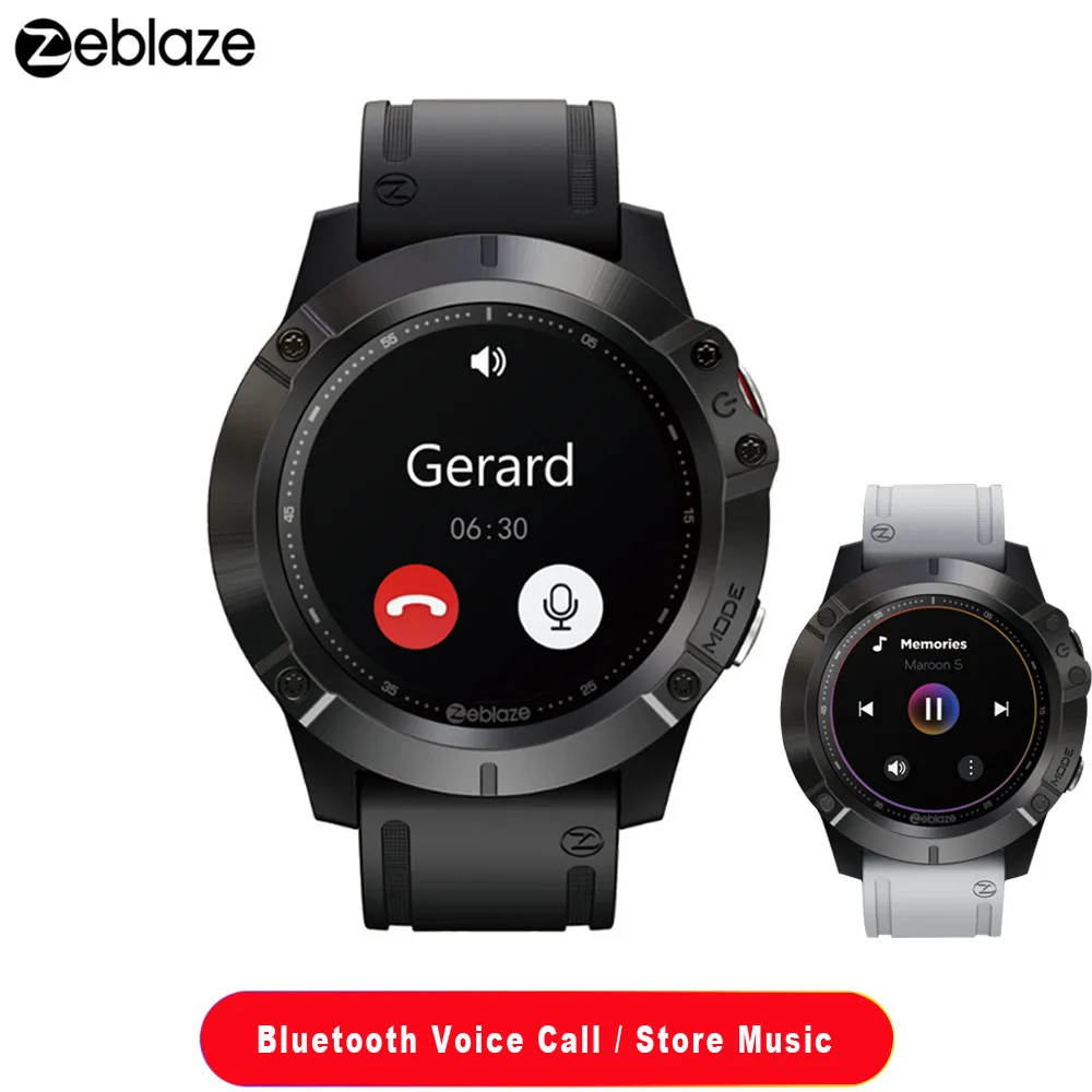 Мужские Смарт часы Zeblaze VIBE 6 с Bluetooth музыкальный проигрыватель спортивные