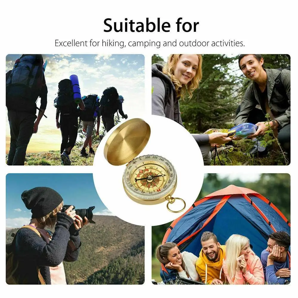 

Compass G50 Pocket Watch Compass With Cover Luminous Compass Portable Outdoor Multi-Function Pure Copper Clamshell Compass