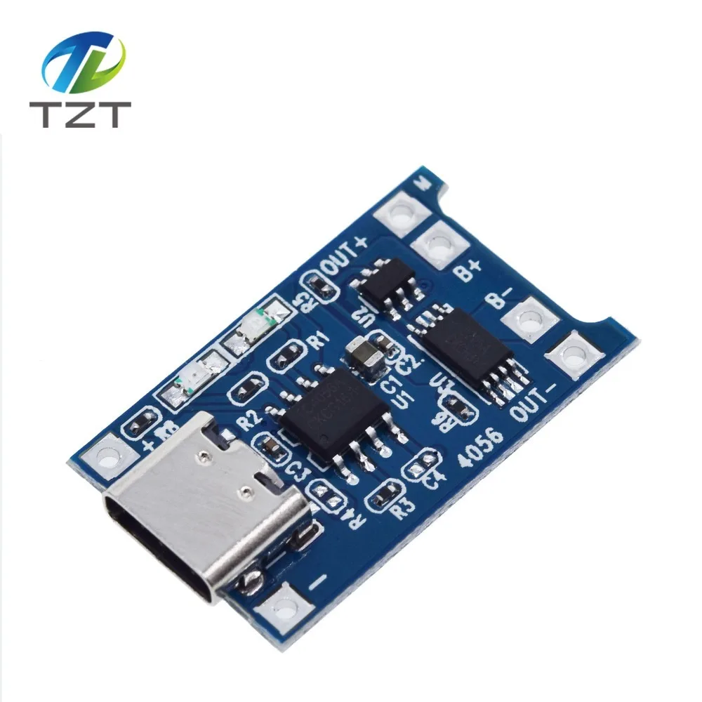 TZT тип-c/Micro USB 5V 1A 18650 TP4056 модуль зарядного устройства литиевой батареи зарядная плата с защитой двойные функции 1A li-ion