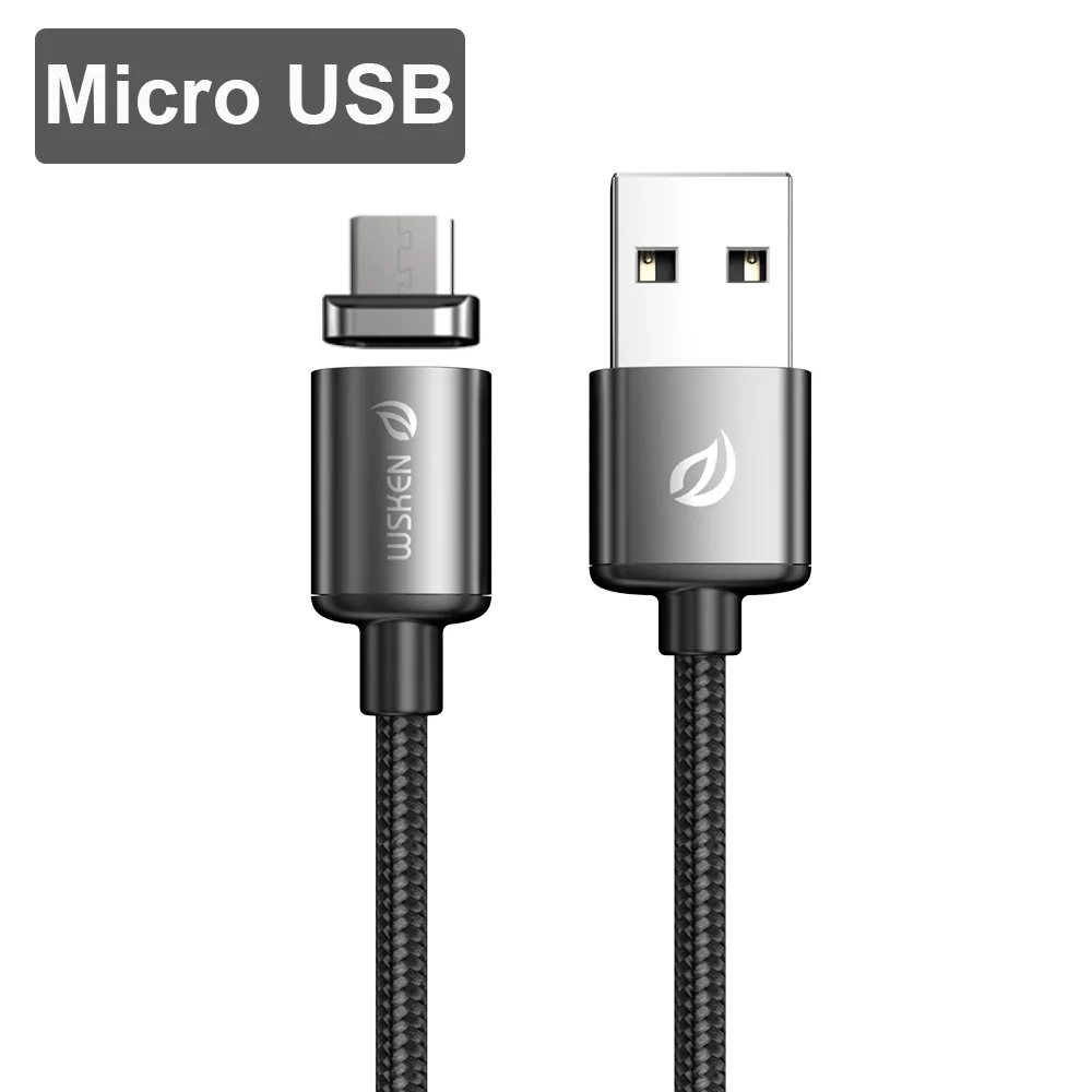 Магнитный usb-кабель Wsken, USB C, быстрая зарядка, USB type C, магнитное зарядное устройство для iphone, Micro usb, быстрая зарядка, Шнур USB для мобильного телефона