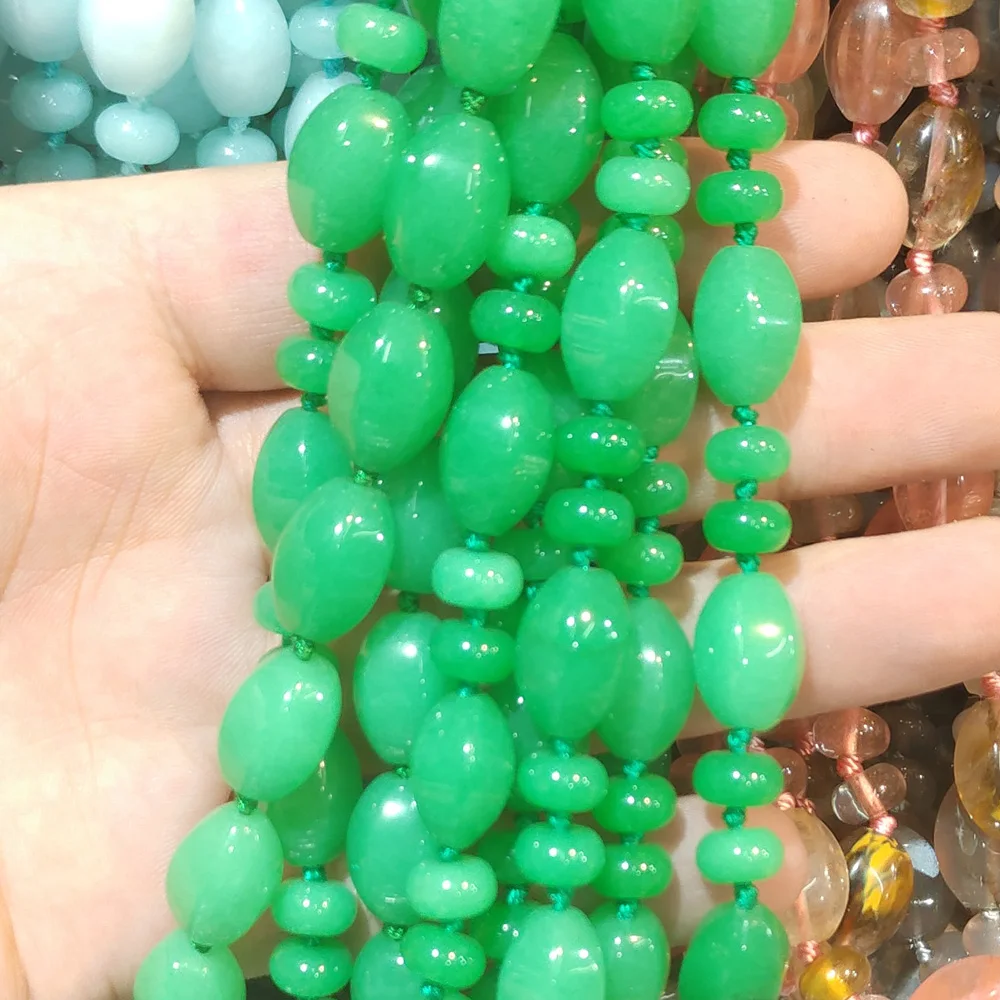 Ожерелье из натурального полудрагоценного камня для женщин разделение оливка