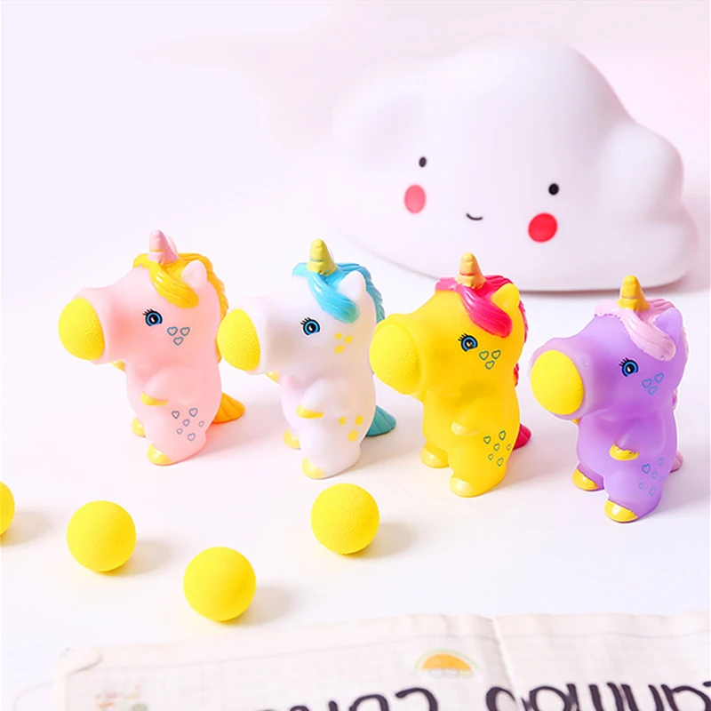 Каваи мультфильм Единорог игрушка мягкие шутеры сжимаются шалость смешная паста