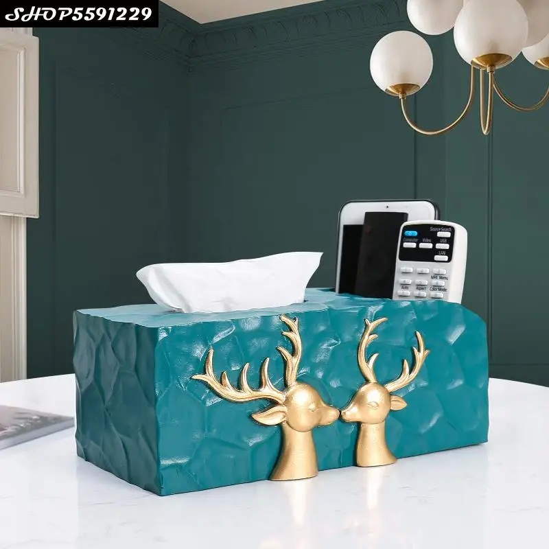 

Коробка для салфеток в европейском стиле с изображением пар оленей, многофункциональный домашний шкаф с дистанционным управлением, для хра...