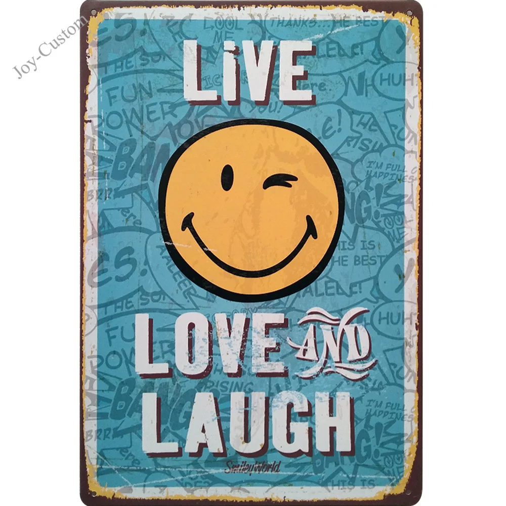 Смайлик винтажный Ретро Декор вывеска на стену металлическая надпись доска