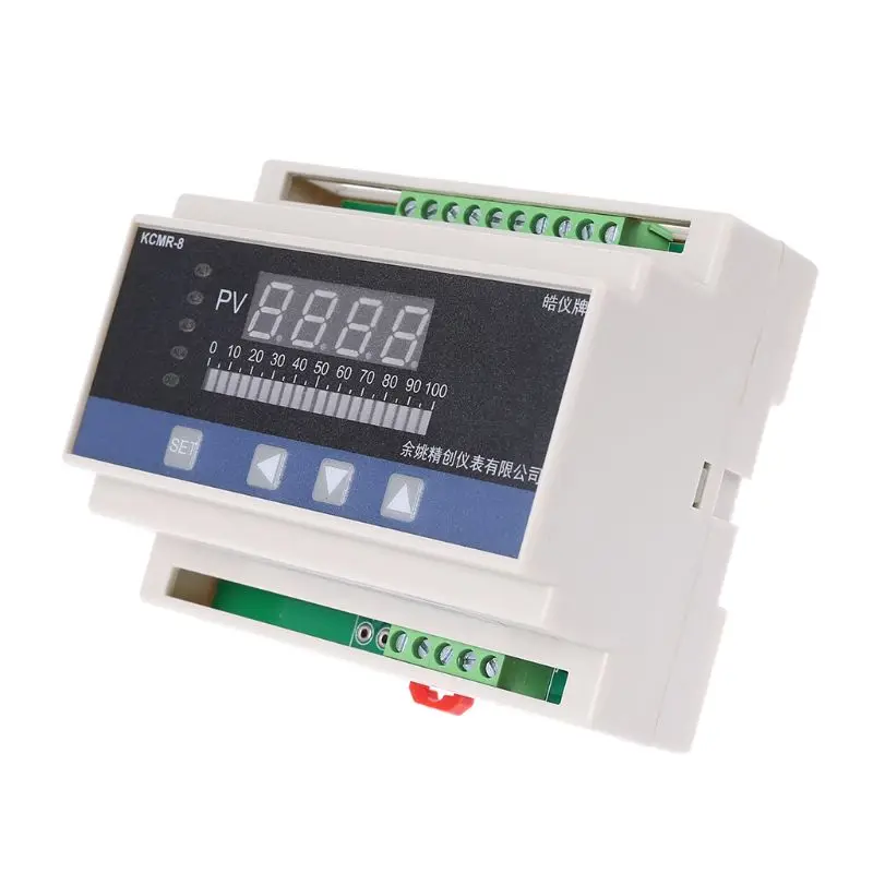 

4-20mA Input Din Rail DC Water Liquid Level Pressure Controller with 4-ways Relay DC 24V Output Liquid Level Meter