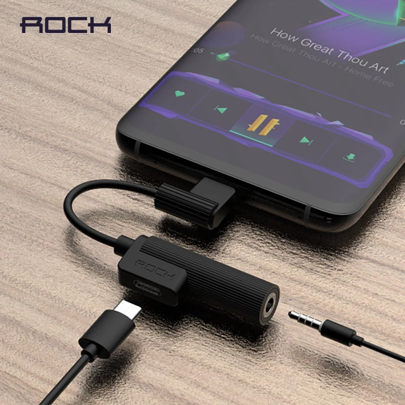 ROCK USB C до 3 5 мм адаптер 2в1 type-C OTG конвертер зарядное устройство Jack аудио наушники