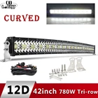 Светодиодный светильник CO LIGHT, 3-рядный, изогнутый, 780 Вт, 42 дюйма, для внедорожника, 4x4, автомобильный точечный прожектор, комбинированный светильник льник s для грузовика, УАЗ, внедорожника, 12 В, 24 В
