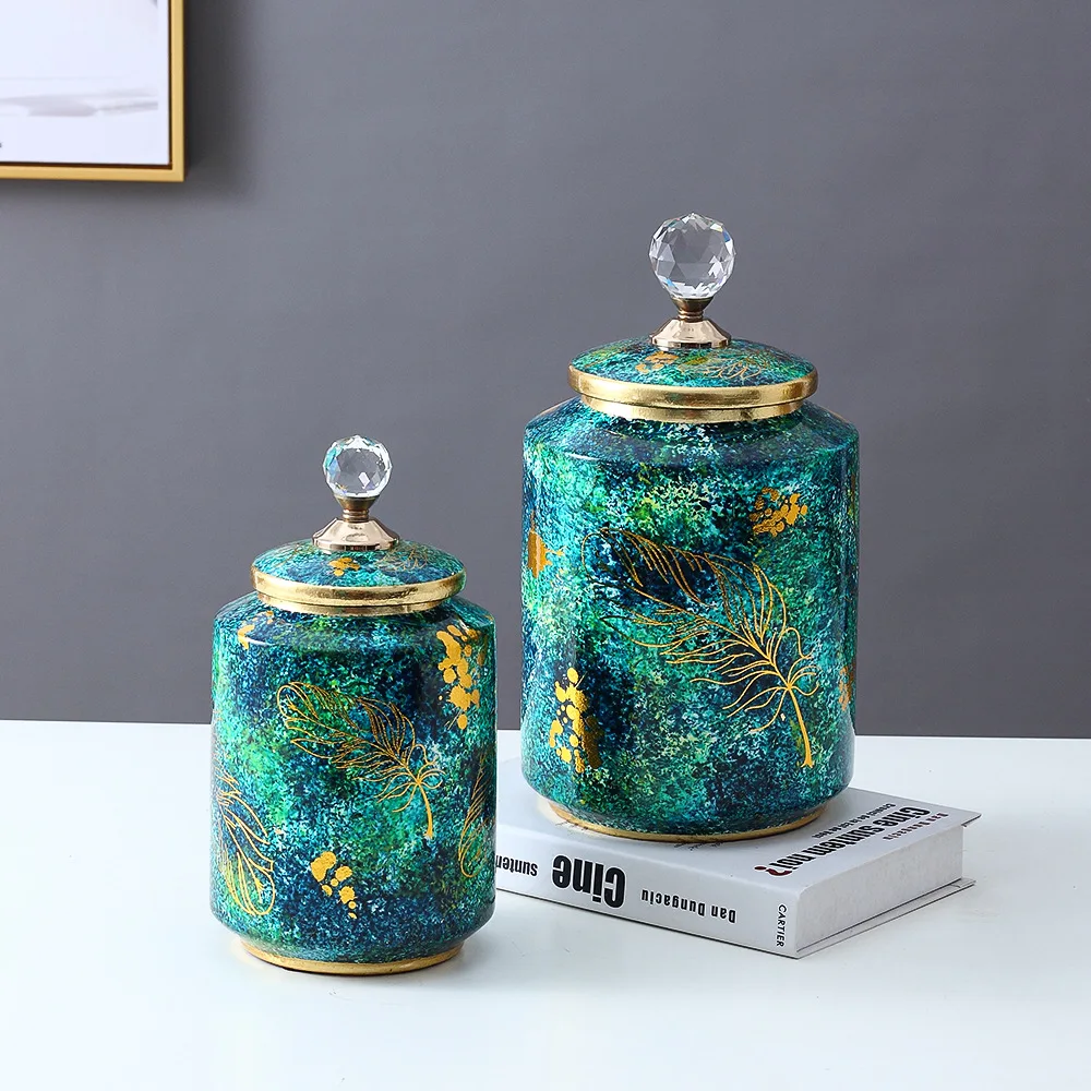 

Креативная керамическая ваза с золотыми перьями для гостиной или крыльца в скандинавском стиле