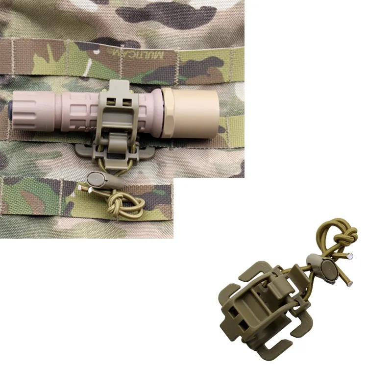 

2PC Tactical Molle Webbing Buckle Clip Clasp For Round / Ellipse Shape Handle Flashlight Alpenstock Axe Knife Dagger