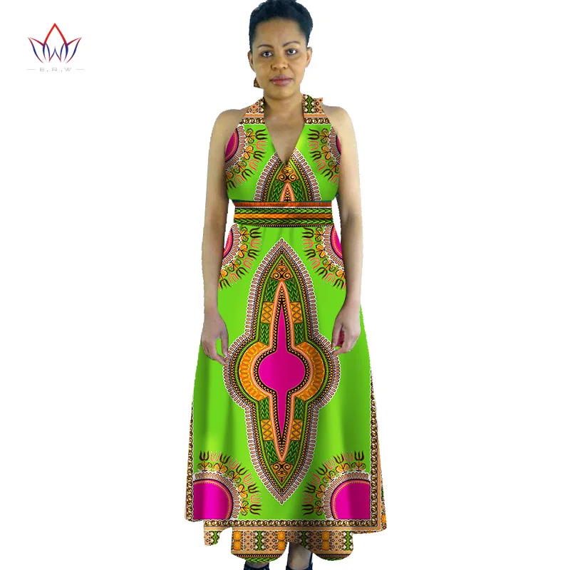 Летнее женское платье в африканском стиле на заказ длинное без рукавов с принтом