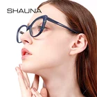 Женские очки для очков SHAUNA, очки в оправе кошачий глаз с пружинным шарниром и защитой от синего света, украшенные стразами