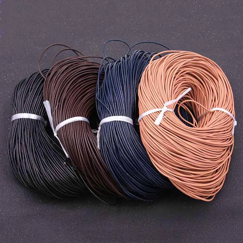 

5 Meters/lot 1-3mm 2020 New 4 Color Real Cowhide Necklace Bracelet DIY Handmade Material Jewelry Pendant Rope Found
