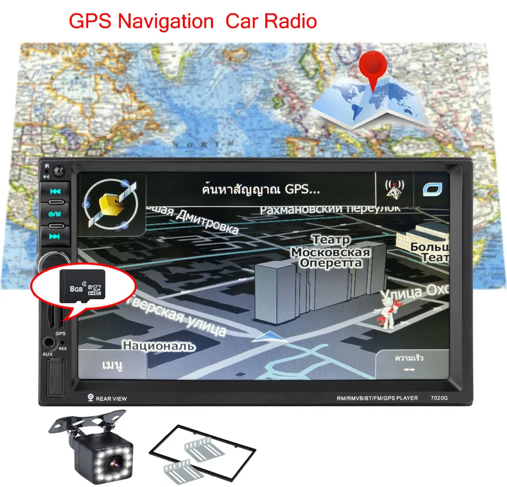 with camera 7020G двойной 2 DIN автомобильный аудио Авто Радио Bluetooth 7 ''DVR сенсорный экран Авторадио 2din gps навигация Стерео FM USB TF автомобильное радио - Цвет: with camera