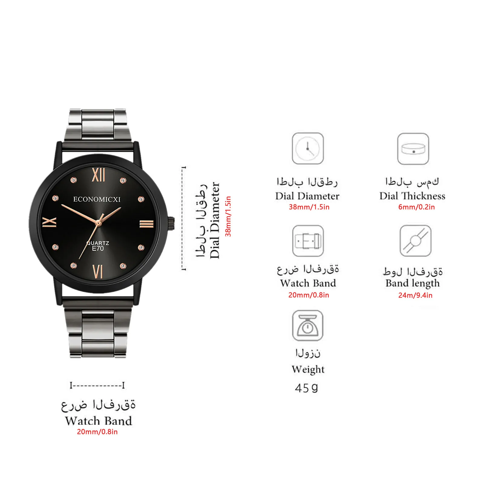 

Crystal Quartz Watch Roman Number Silver Steel Belt Elegant Watch for Women Wristwatch Plus 4pcs Bracelets Montre Femme Hot Sale