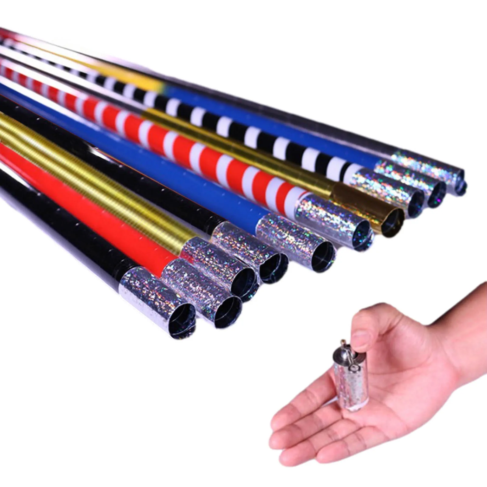 

2021 New Color Magic Wand Metal Telescopic Rod Elastic Magic Props Magic Tricks Stage Street Accessories Magic Trick Hot Sale