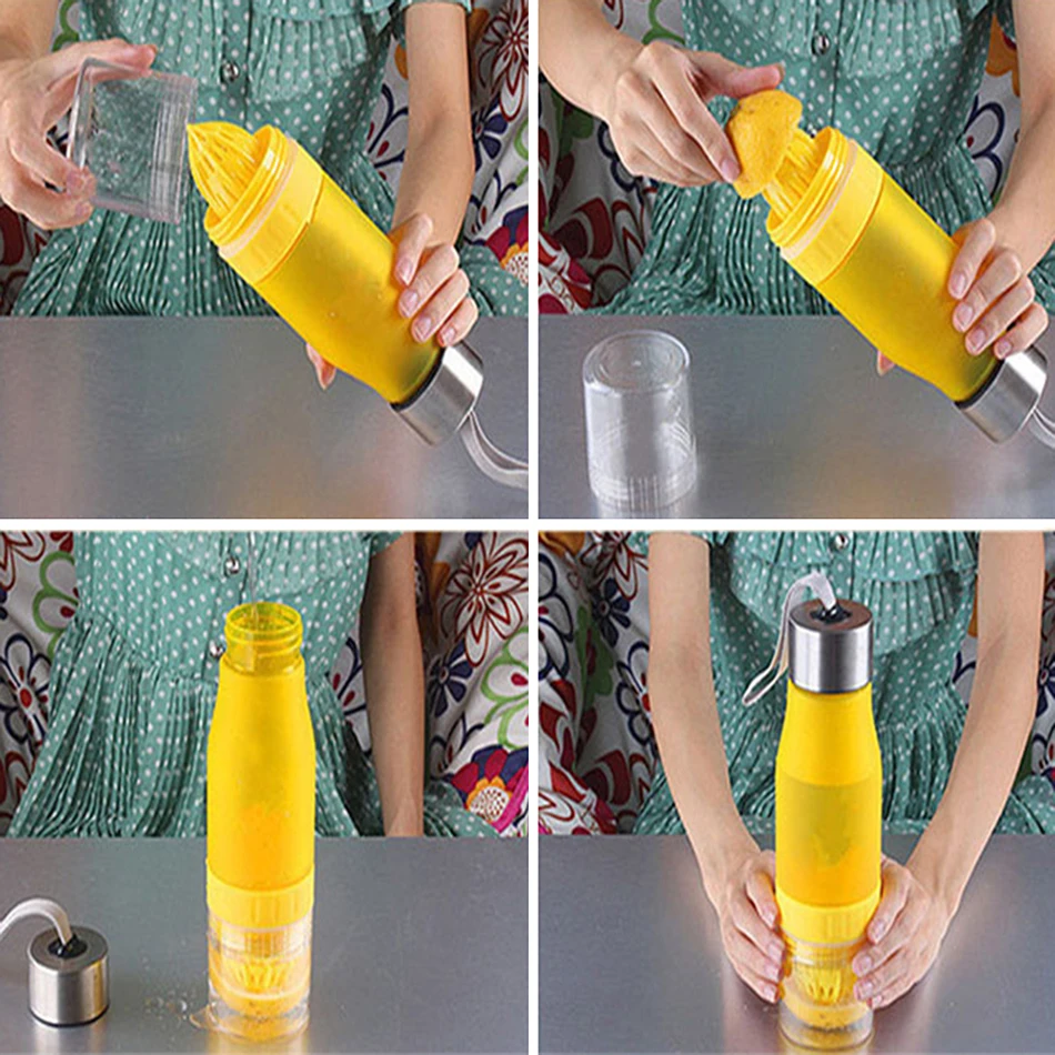 Креативная портативная бутылка для воды с инфузером фруктов пластиковая большой