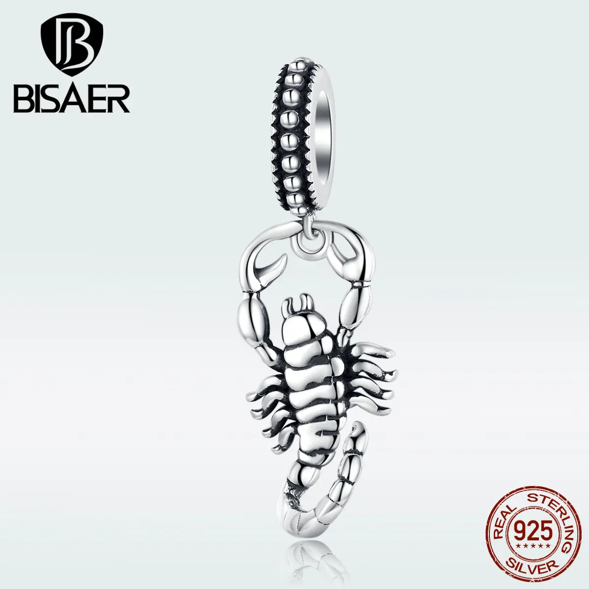 Bisaer 100% 925 Sterling Silver Scorpio Constellations Beads Pendants For Women Fit PAN Bracelet Fashion Jewelry Making Gifts | Украшения и