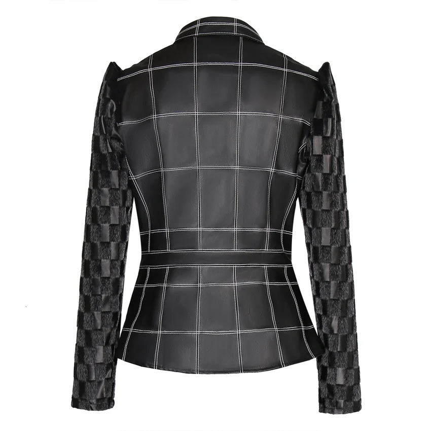 takerlama fashion demon cosplay for adult leather coat skirt black slim plaid jacket woman elegant dress suits movie costumes free global shipping