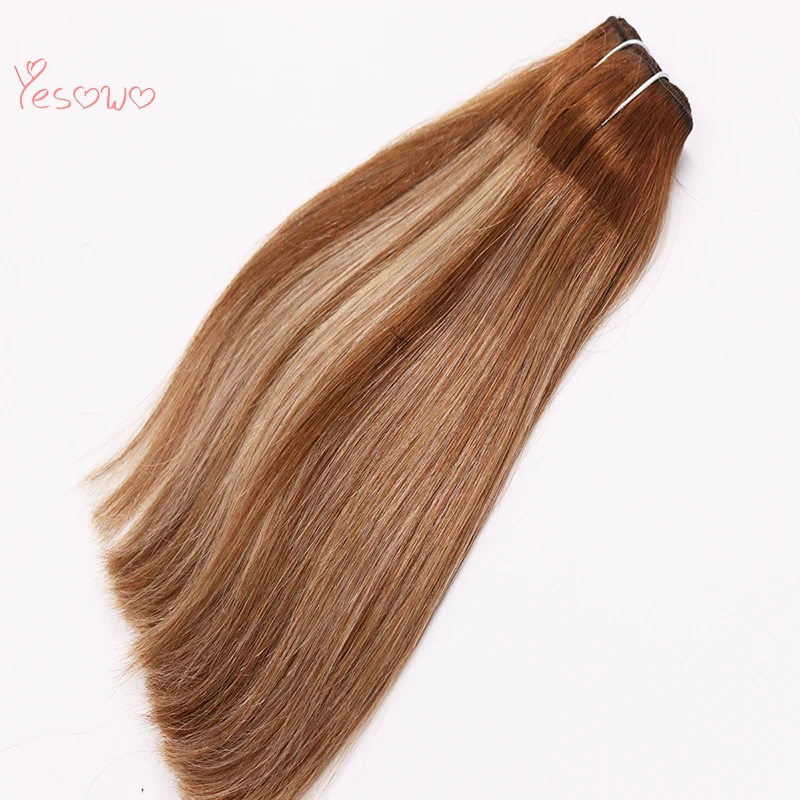 Yesowo высвечивающие волосы для наращивания один кусок Клип В рыбий линии 12 20 дюймов