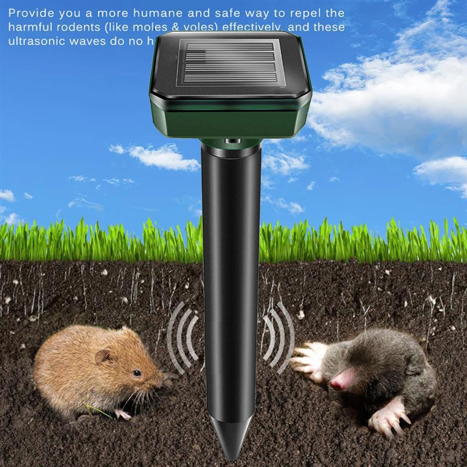 Солнечный Отпугиватель вибрации ультразвуковая мышь змея открытый электронный